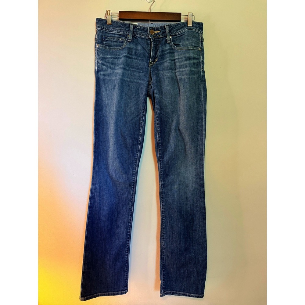 Gap Real Straight Jeans Womens 27/4 Blue Excellent 1969 Mid Rise Denim
